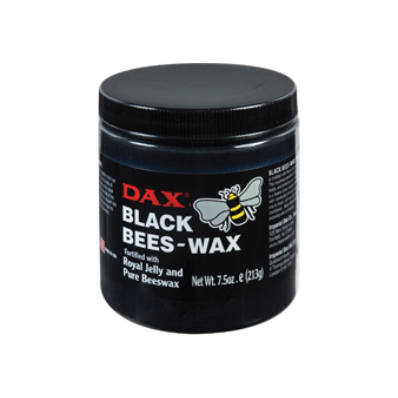 DAX Black Beeswax Styling Wax – 7.5 oz, Fortified with Royal Jelly for Strong Hold