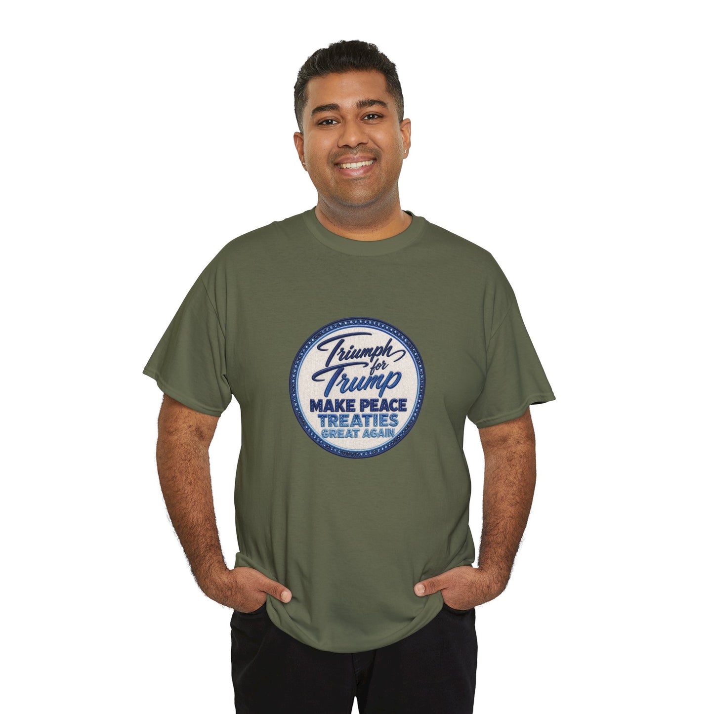"Make Peace Treaties Great Again" Embroidery Badge Pattern T-Shirt - MADE TO ORDER ✨ CUSTOMIZABLE WITHIN REASON