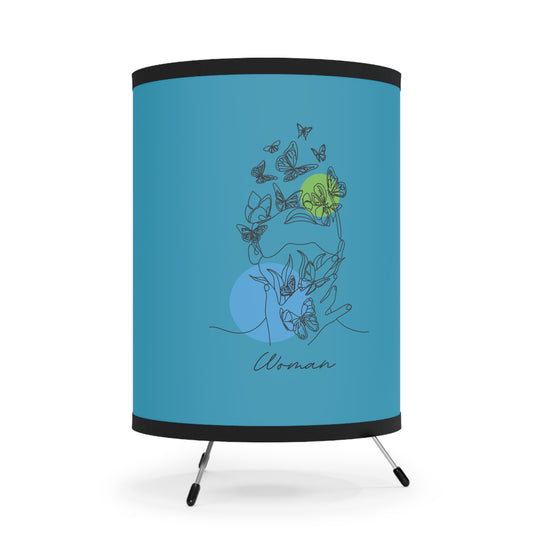 Tripod Lamp - Modern Blue Shade for Cozy Decor, Bedroom Lighting, Boho Style, Unique Gift, High-Resolution Print