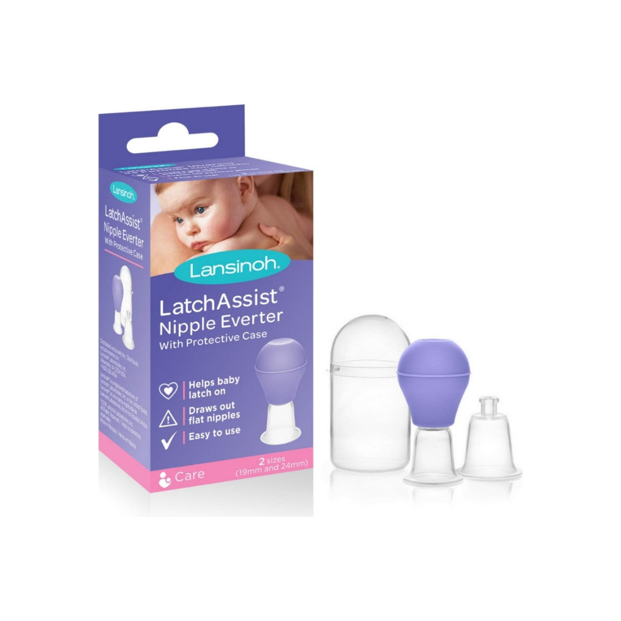 Lansinoh LatchAssist Nipple Everter - Includes 2 Sizes for Custom Fit, 1 Count