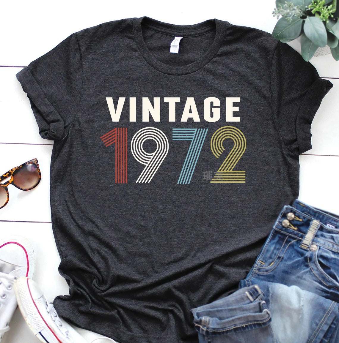 Short sleeved T-shirt with digital print pattern, birthday gift, congratulations letter