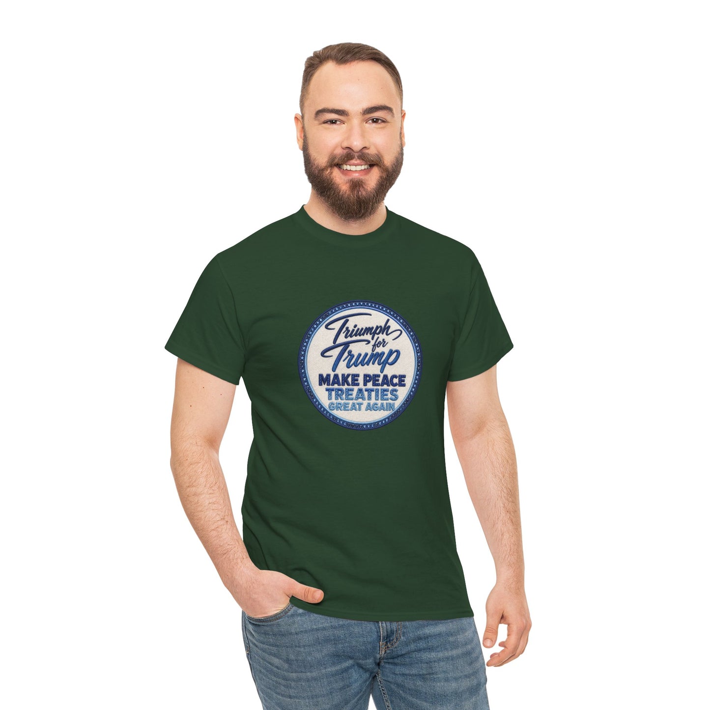 "Make Peace Treaties Great Again" Embroidery Badge Pattern T-Shirt - MADE TO ORDER ✨ CUSTOMIZABLE WITHIN REASON