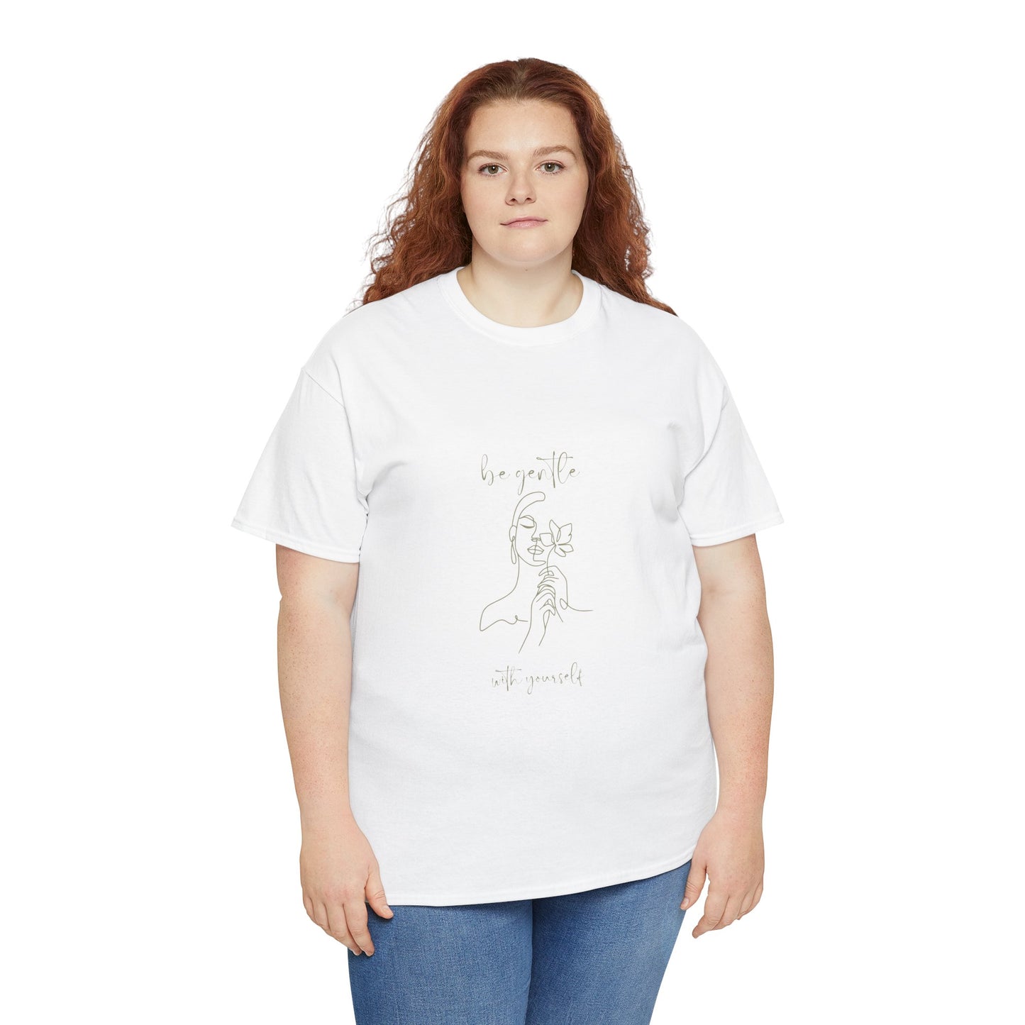 Be Gentle with Yourself - Unisex Heavy Cotton Tee, Cute Graphic Tee, 100% Cotton Ethically Grown and Harvested