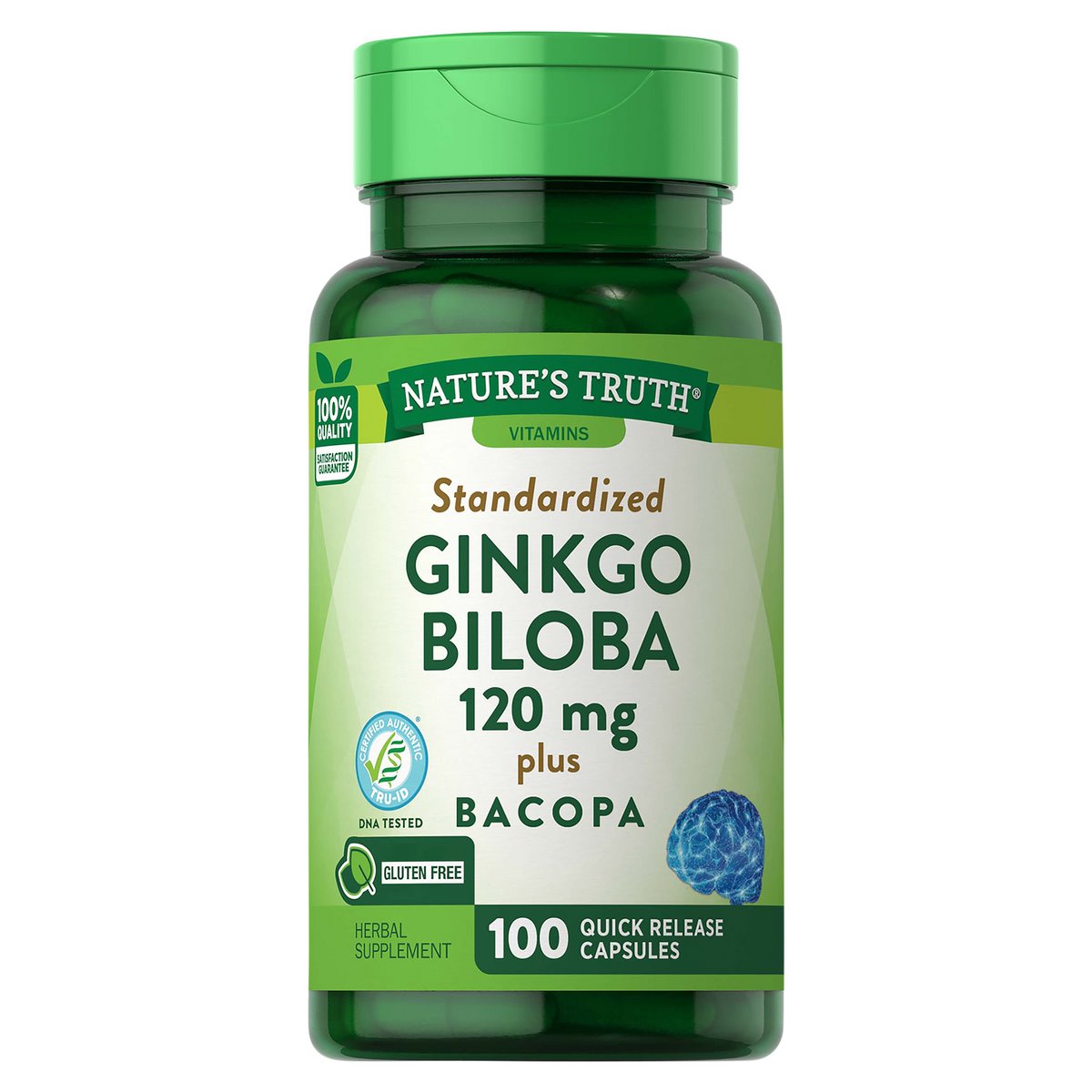 Nature's Truth Standardized Extract Ginkgo Biloba Plus Dietary Supplement Quick Release Capsules - 100ct