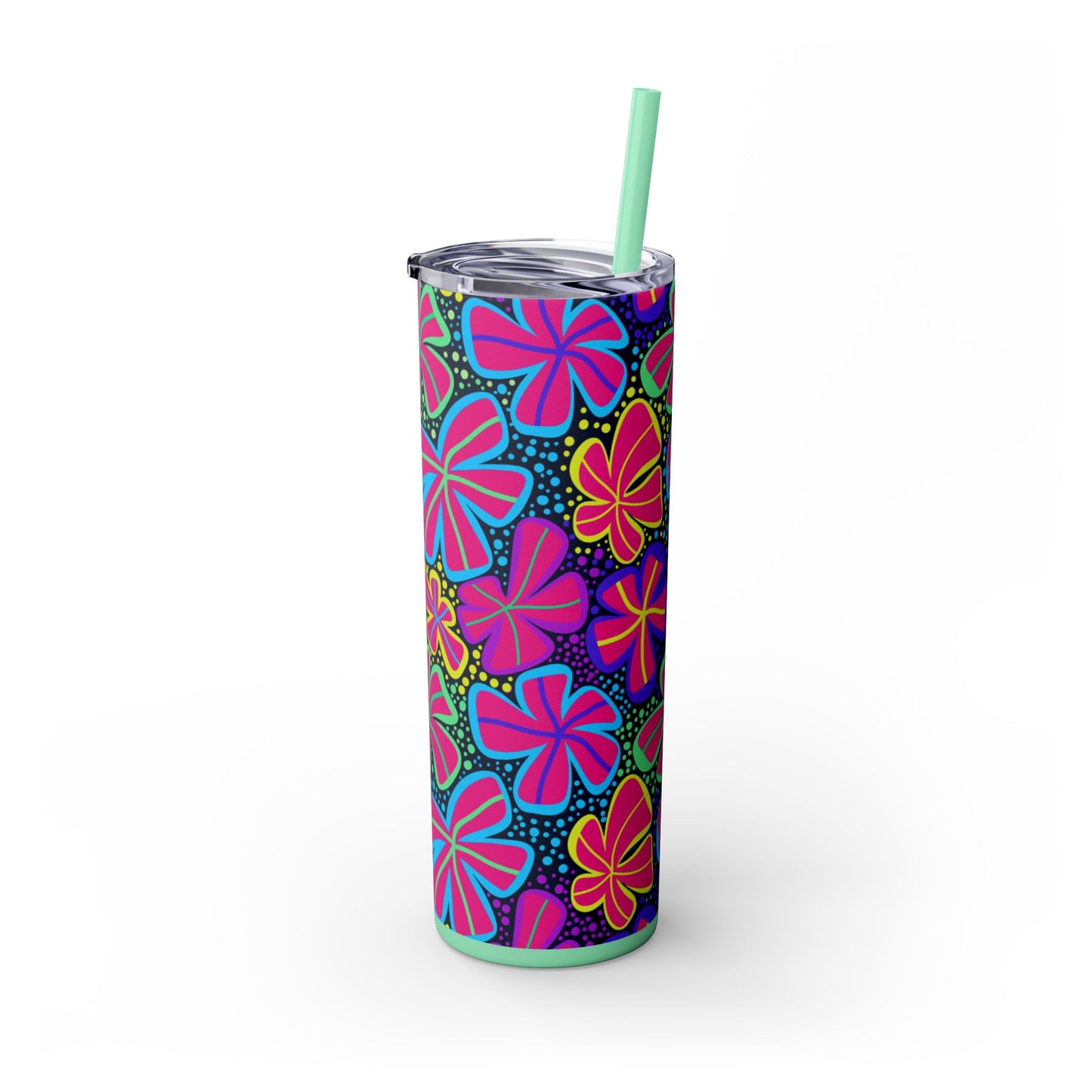 Vibrant Floral Skinny Tumbler, 20oz | Reusable Drink Cup for Home, Office, Road Trips | Fun Gift for Spring, Summer, Birthdays, Garden [...]
