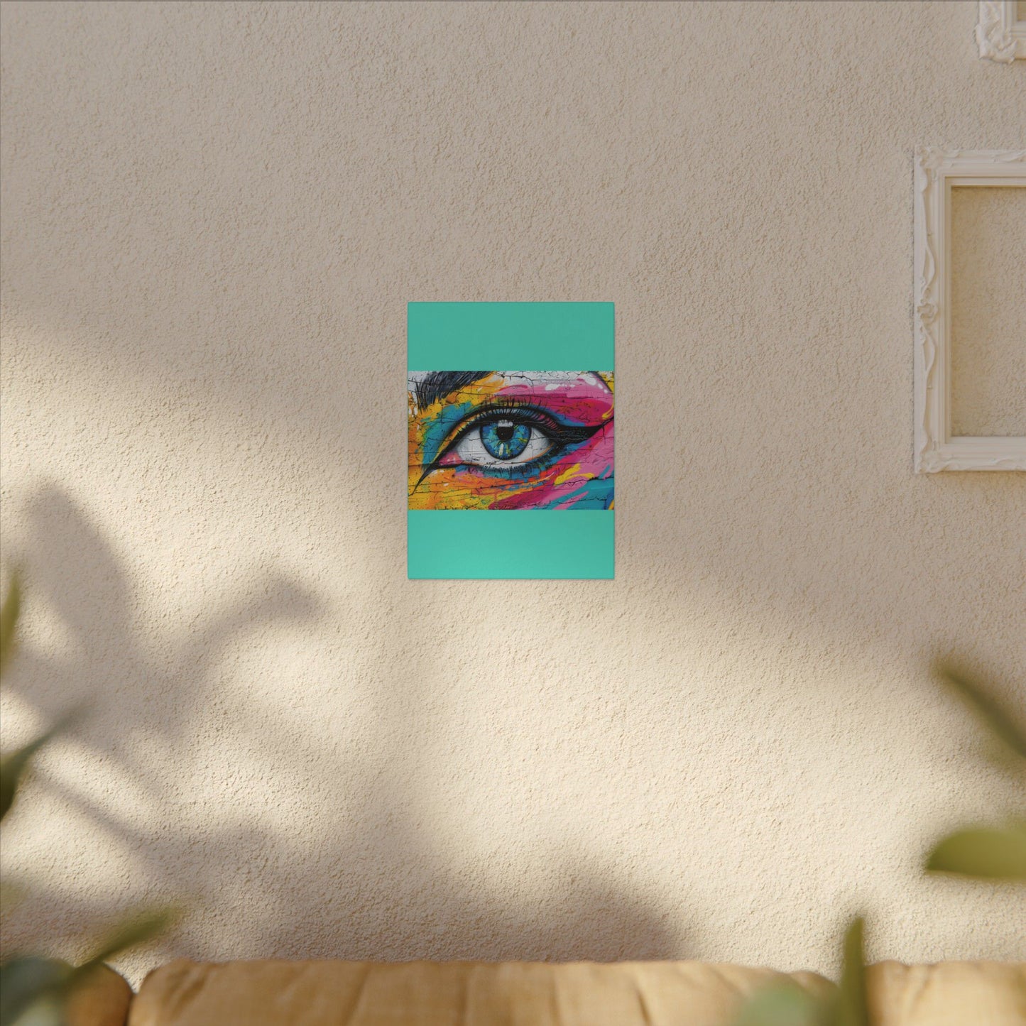 Colorful Eye Street Art Matte Canvas Print