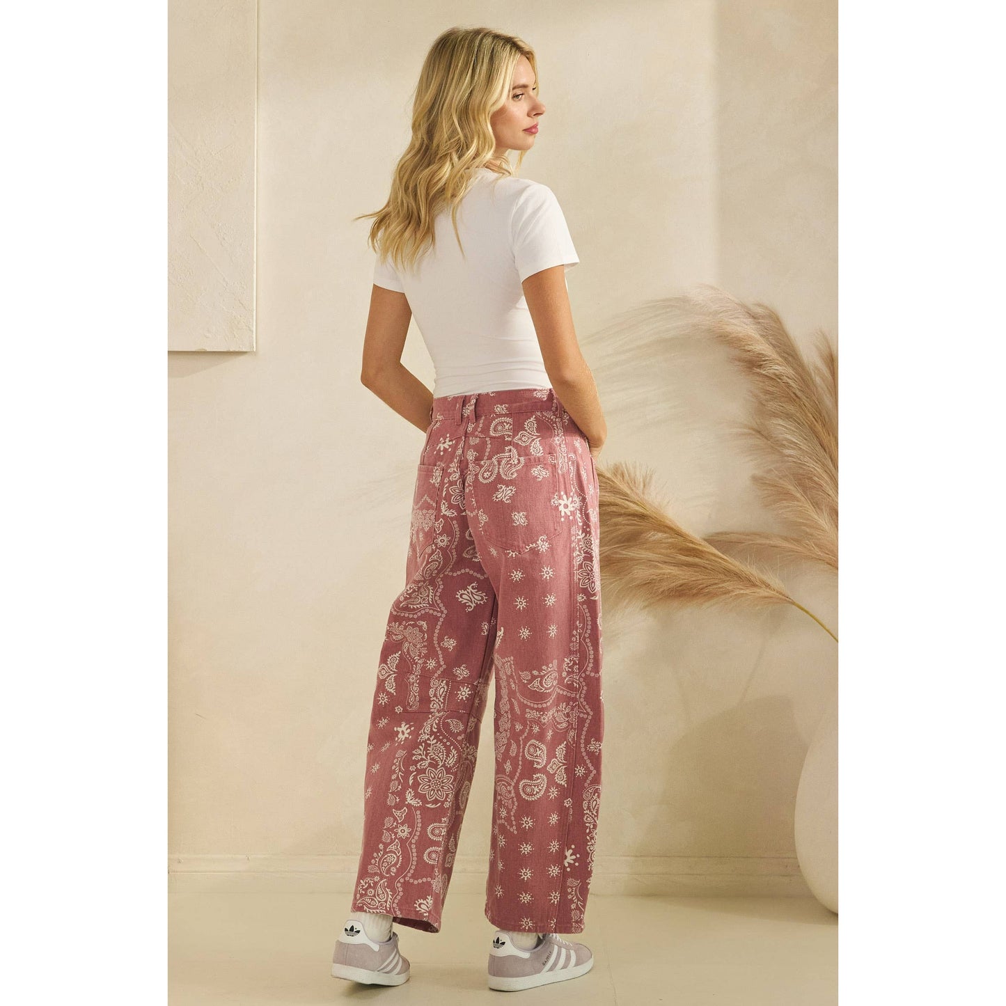 Vintage Pink Paisley Denim