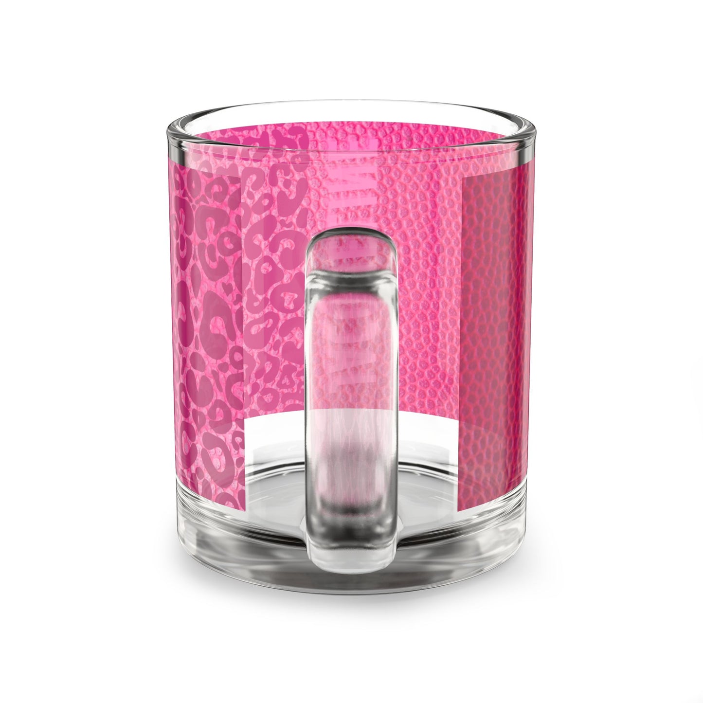 Custom Name Pink Leopard Print Glass Mug 10oz