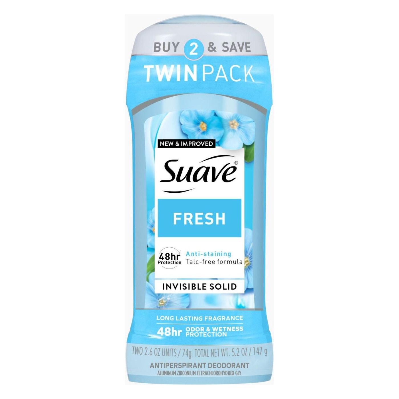 Suave® Antiperspirant Deodorant – Fresh Scent (2.6 oz Twin Pack)