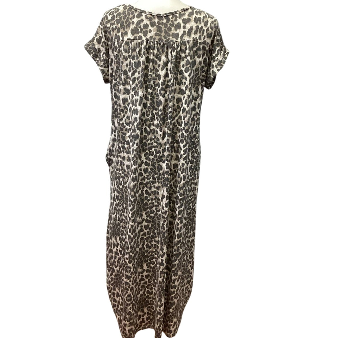 Jess Lea Womens Medium V-Neck Polyester Blend Animal Leopard  TShirt Maxi Dress
