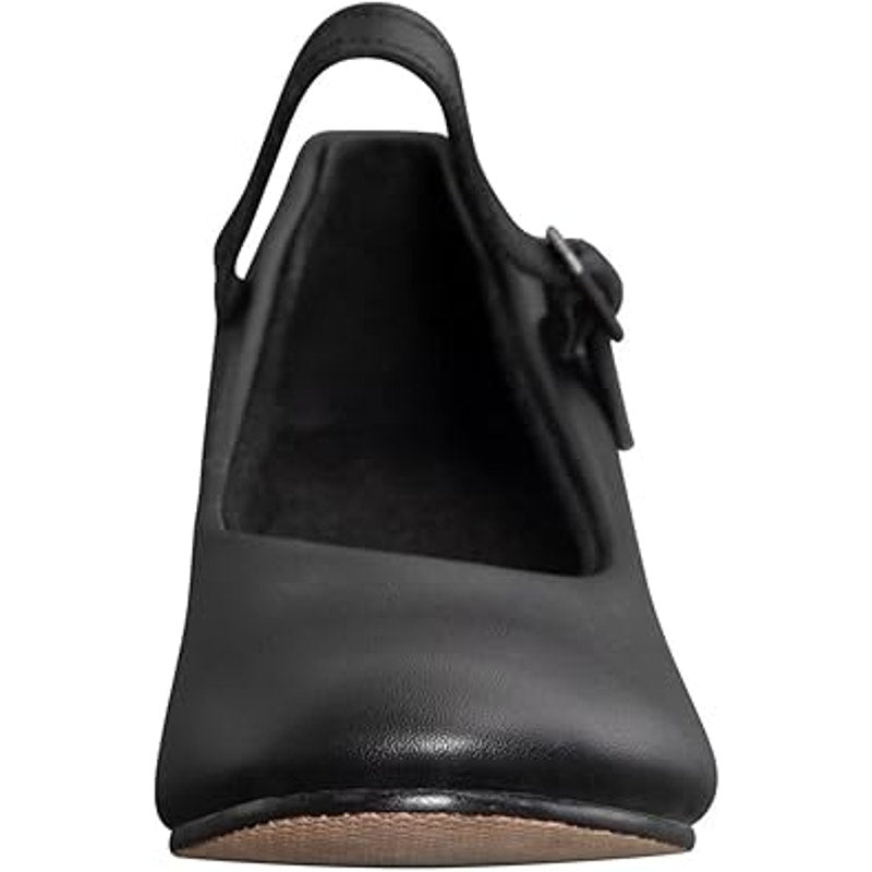 Arcliber Womens 9 Black Faux Leather 2" Heel Round Toe Buckle Character Shoes