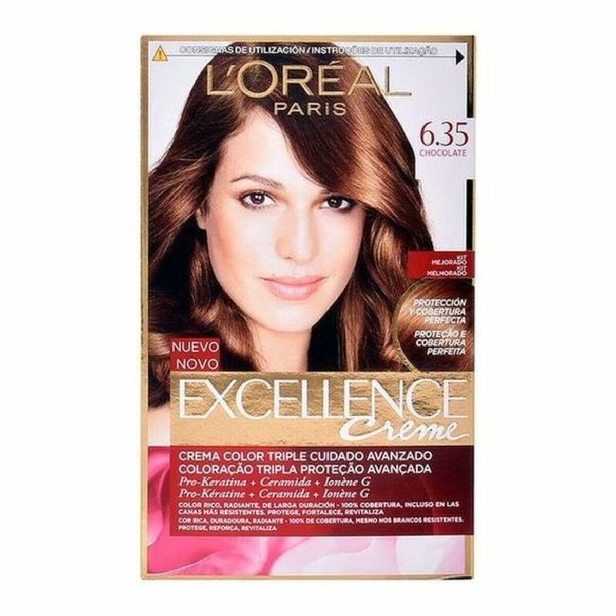 Permanent Dye L'Oreal Make Up Excellence Nº 6,35-Chocolate 192 ml-0