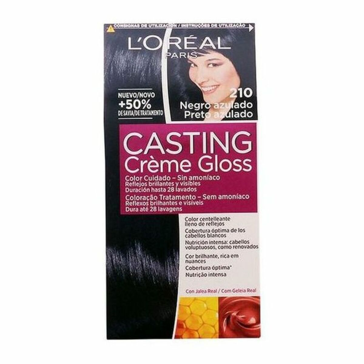 Dye No Ammonia L'Oreal Make Up Casting Creme Gloss Blue Black 180 ml-0