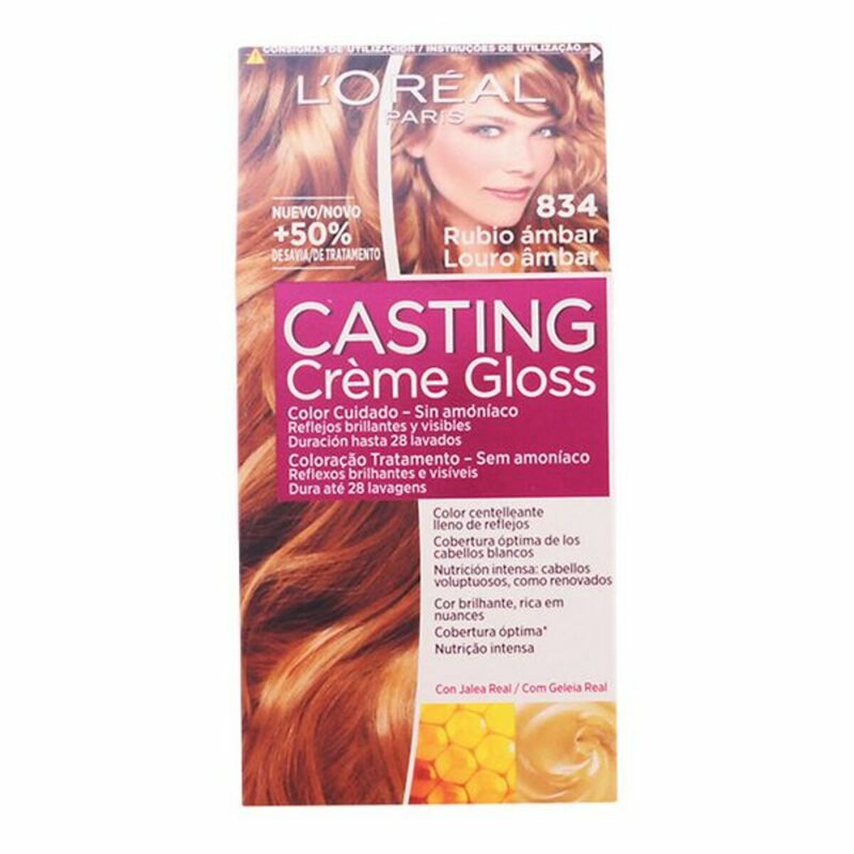 Dye No Ammonia L'Oreal Make Up Casting Creme Gloss Nº 834-Rubio Ambar 180 ml-0