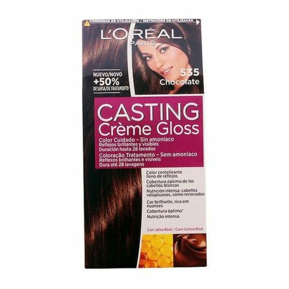 Dye No Ammonia L'Oreal Make Up Casting Creme Gloss Nº 535-Chocolate 180 ml-0