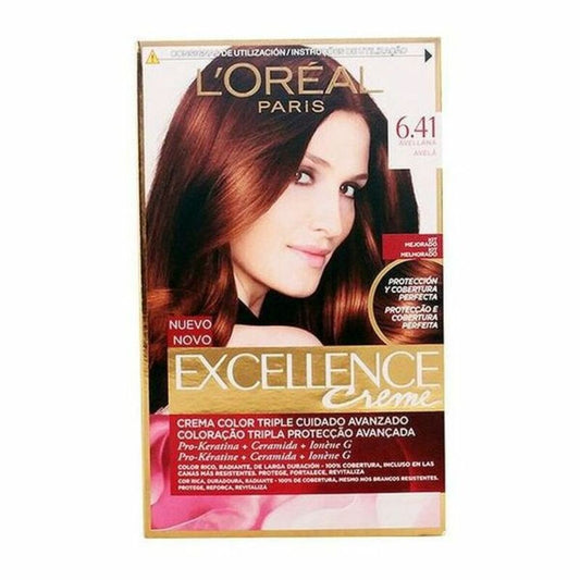 Permanent Dye L'Oreal Make Up Excellence Nº 6,41 Avellana Nº 6,41-Avellana 192 ml-0