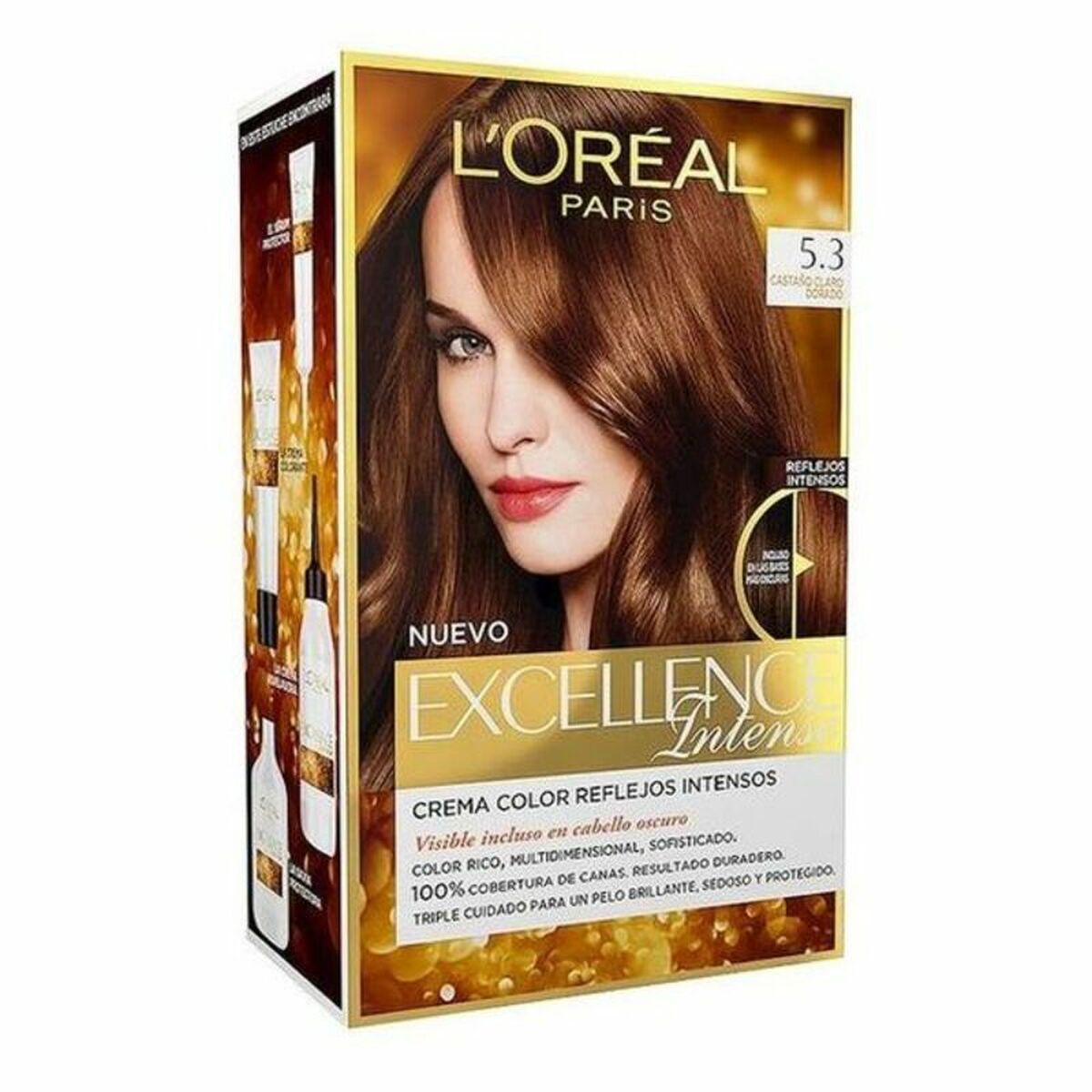 Permanent Dye L'Oreal Make Up Excellence Light Golden Brown Nº 5,3 Castano Claro Dorado Nº 5,3-Castano Claro Dorado (1 Unit)-0