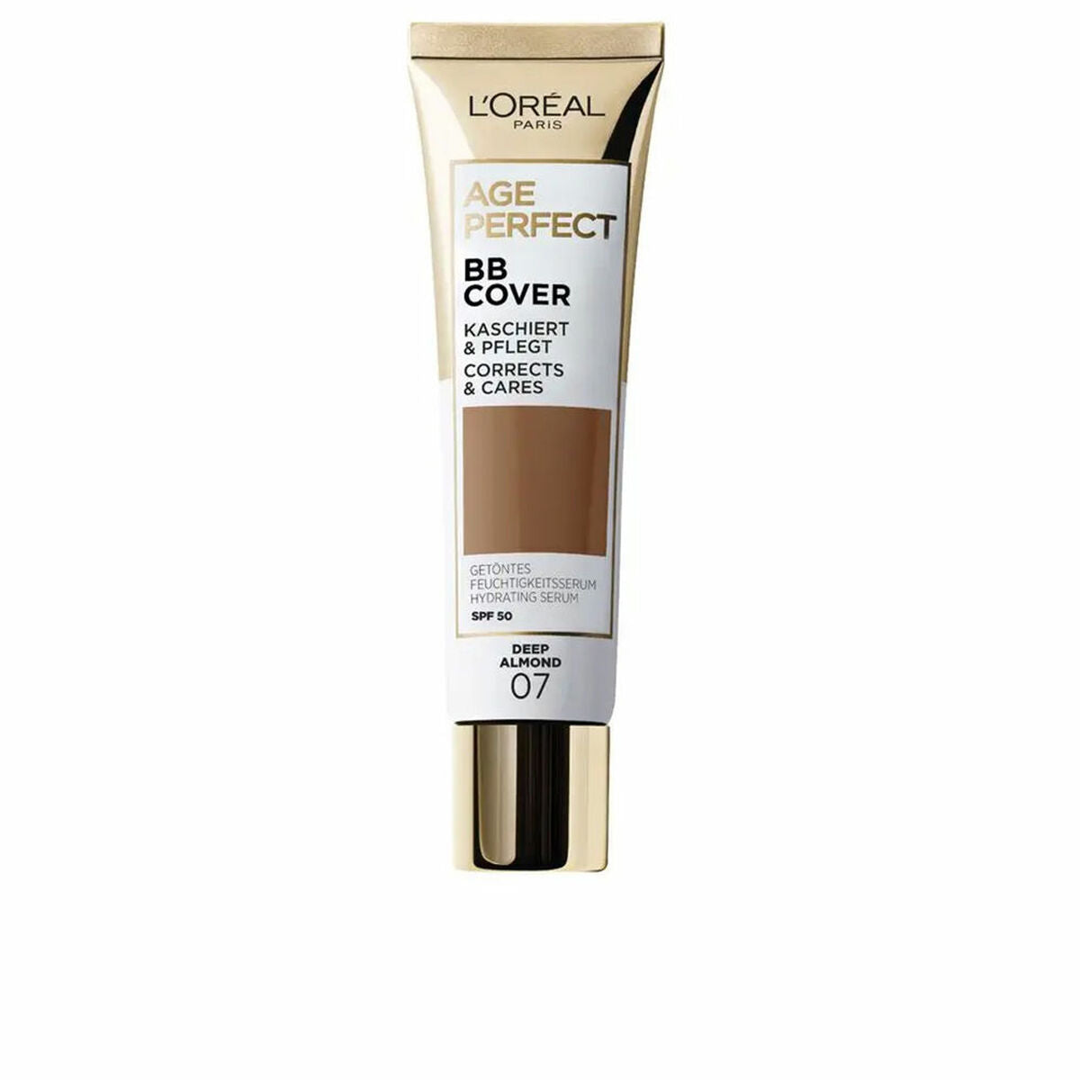 Hydrating Cream with Colour L'Oreal Make Up AGE PERFECT BB COVER Nº 07-Deep Almond Spf 50 30 ml-0
