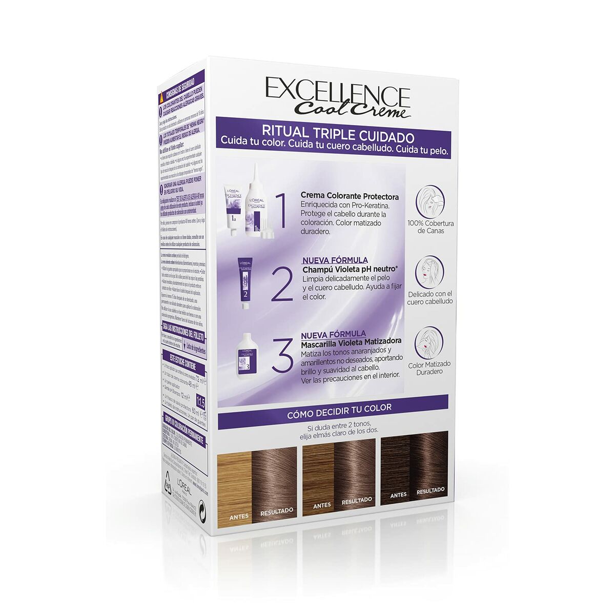 Permanent Colour Creme L'Oreal Make Up Excellence Ash Blonde 7,11 Intense Nº 7,11-Rubio Ceniza Intenso 192 ml-3