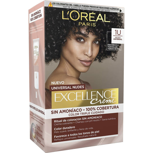 Permanent Dye L'Oreal Make Up Excellence Black Nº 1-Black (5 Units)-0