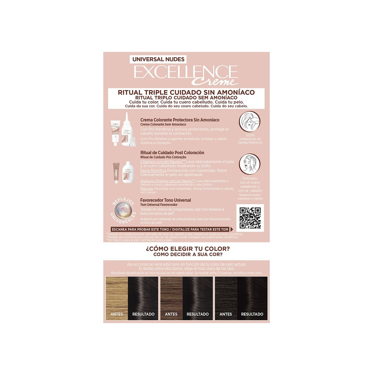 Permanent Dye L'Oreal Make Up Excellence Black Nº 1-Black (5 Units)-1