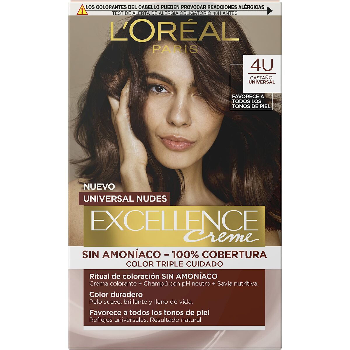 Permanent Dye L'Oreal Make Up Excellence Brown Nº 4u-Brown (5 Units)-2