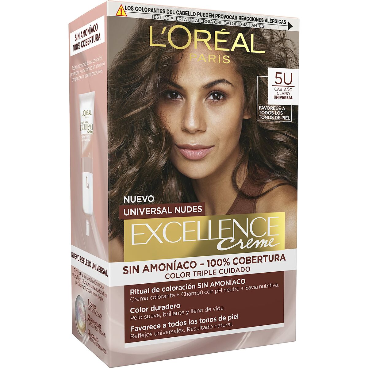 Permanent Dye L'Oreal Make Up Excellence Light Brown Nº 5u-Light Brown (5 Units)-0
