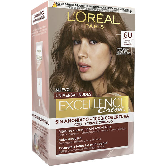 Permanent Dye L'Oreal Make Up Excellence Dark Blonde Nº 6u-Dark Blonde (5 Units)-0