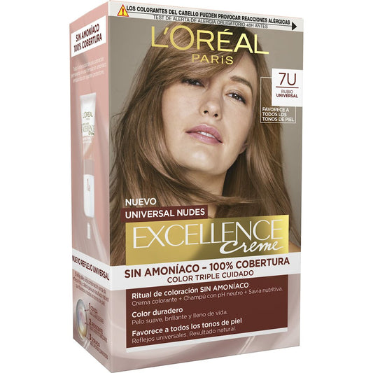 Permanent Dye L'Oreal Make Up Excellence Blonde Nº 7u-Blonde (5 Units)-0