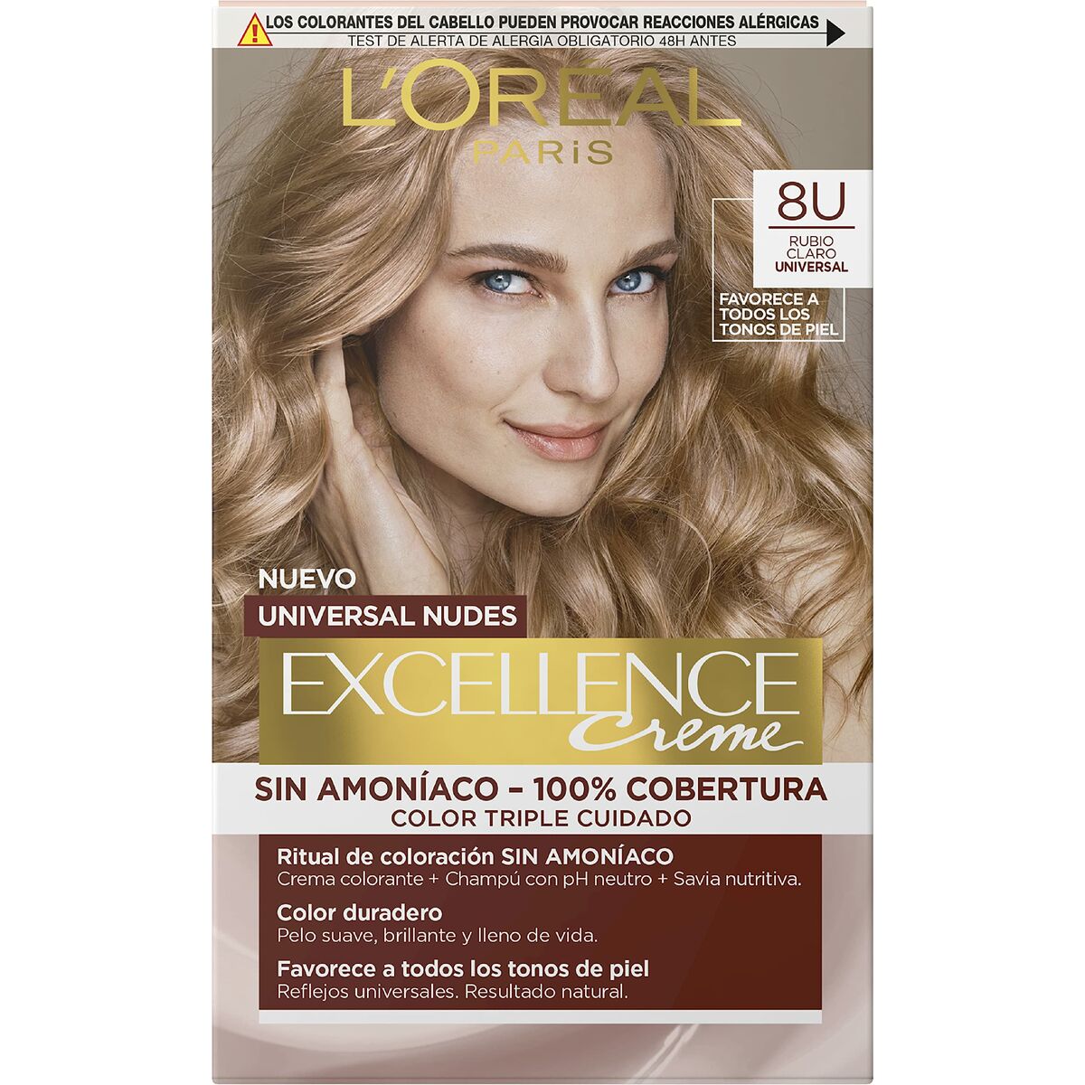 Permanent Dye L'Oréal Paris Excellence Nº 8u-Light Blonde (5 Units)-2