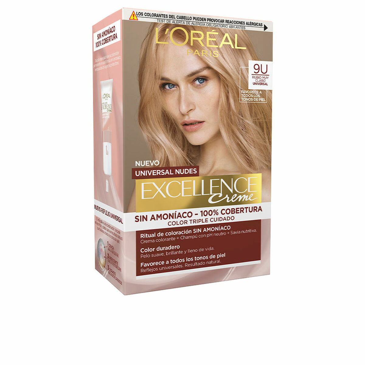 Permanent Dye L'Oreal Make Up Excellence Very Light Blonde Nº 9U Nº 9u-Very Light Blonde (5 Units)-0