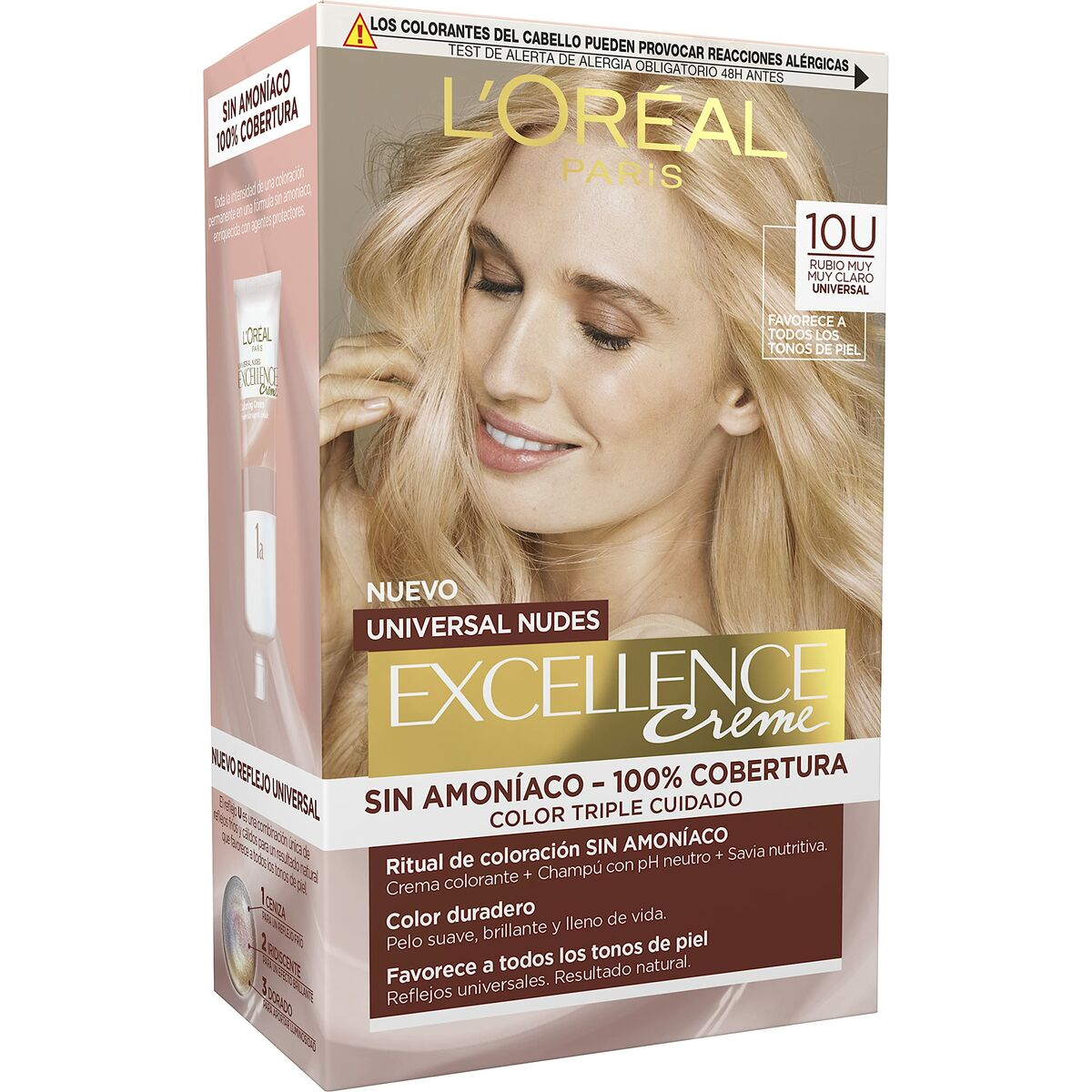 Permanent Dye L'Oreal Make Up Excellence Light Blonde Nº 10u-Lightest Blonde (5 Units)-0