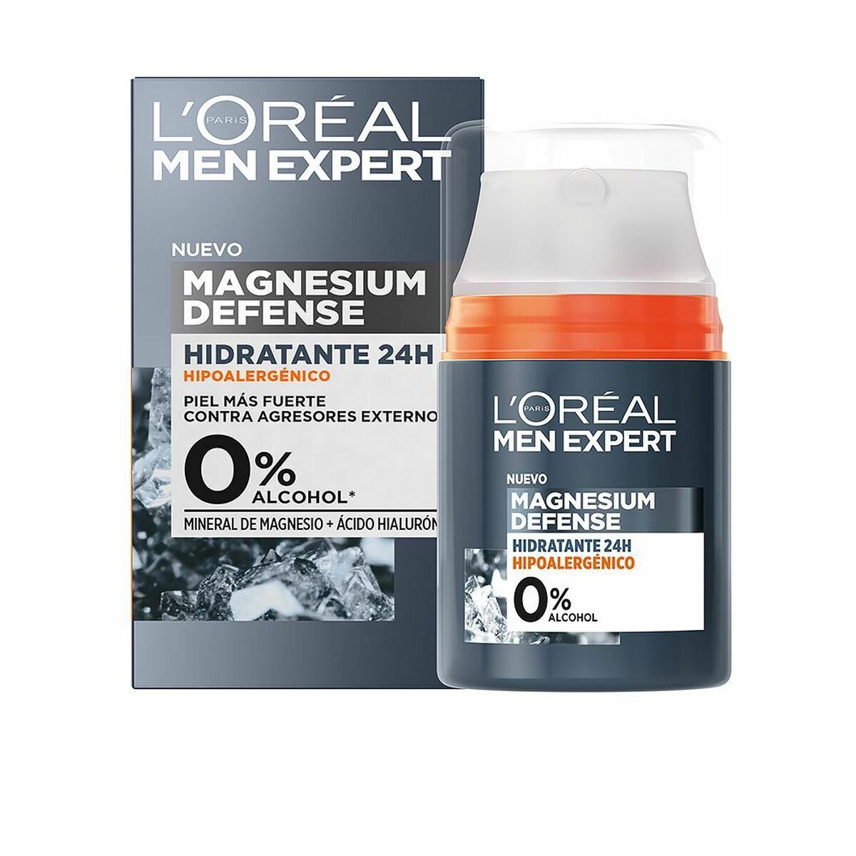 Hydrating Facial Cream L'Oreal Make Up Men Expert Magnesium Defense 50 ml 24 hours-0