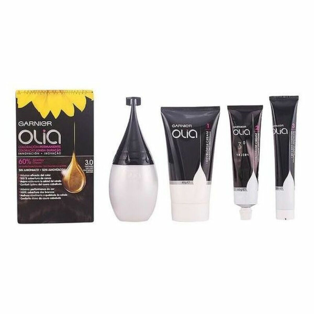 Dye No Ammonia Garnier Olia Nº 3,0-Negro (1 Unit)-0