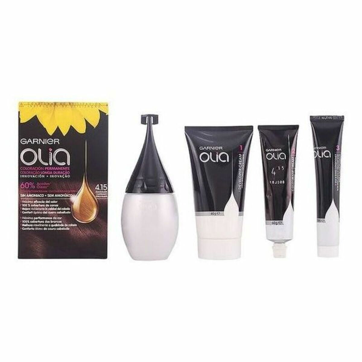 Dye No Ammonia Garnier Olia Nº 4,15 Chocolate Nº 4,15 Chocolate Lote (1 Unit)-2