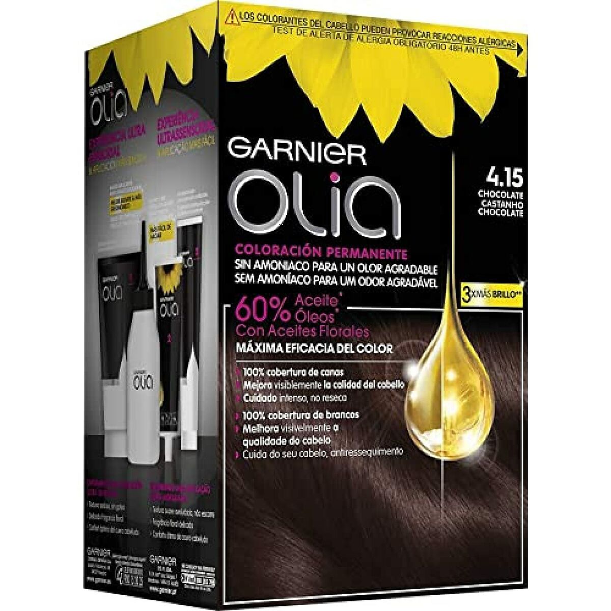 Dye No Ammonia Garnier Olia Nº 4,15 Chocolate Nº 4,15 Chocolate Lote (1 Unit)-0