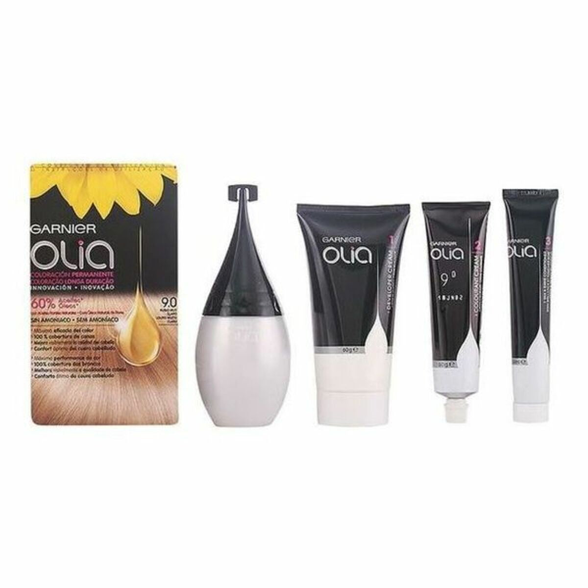 Dye No Ammonia Garnier Olia Very Light Blonde Nº 9.0-rubio muy claro Nº 9,0 Rubio Muy Claro Lote (1 Unit)-0
