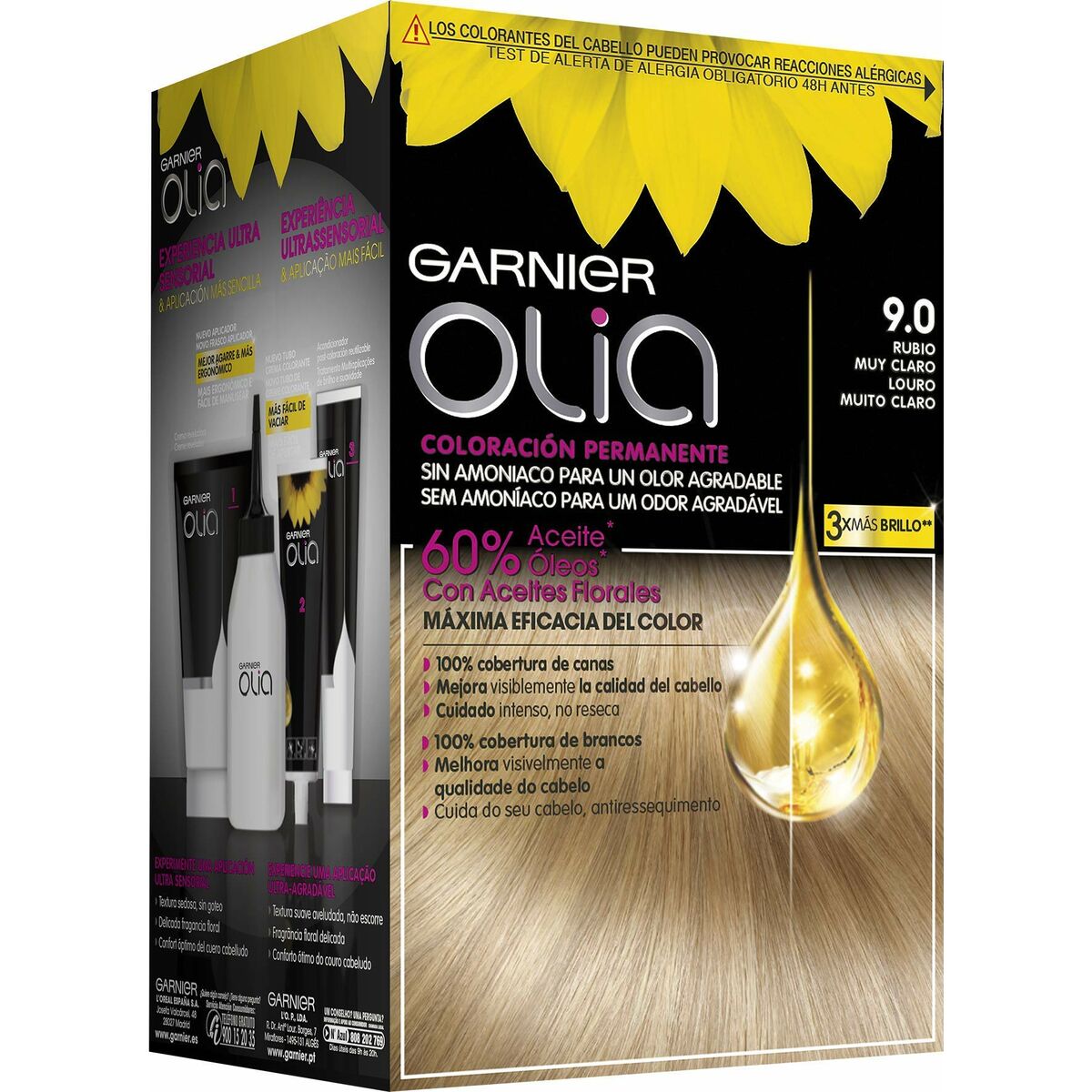 Dye No Ammonia Garnier Olia Very Light Blonde Nº 9.0-rubio muy claro Nº 9,0 Rubio Muy Claro Lote (1 Unit)-2