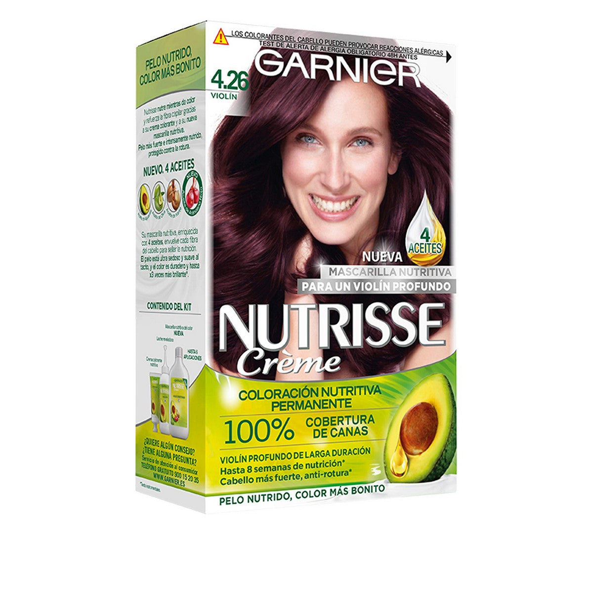 Permanent Dye Garnier Nutrisse Nº 4,26 Nº 4,26-Cassis 1 U (3 Units)-0