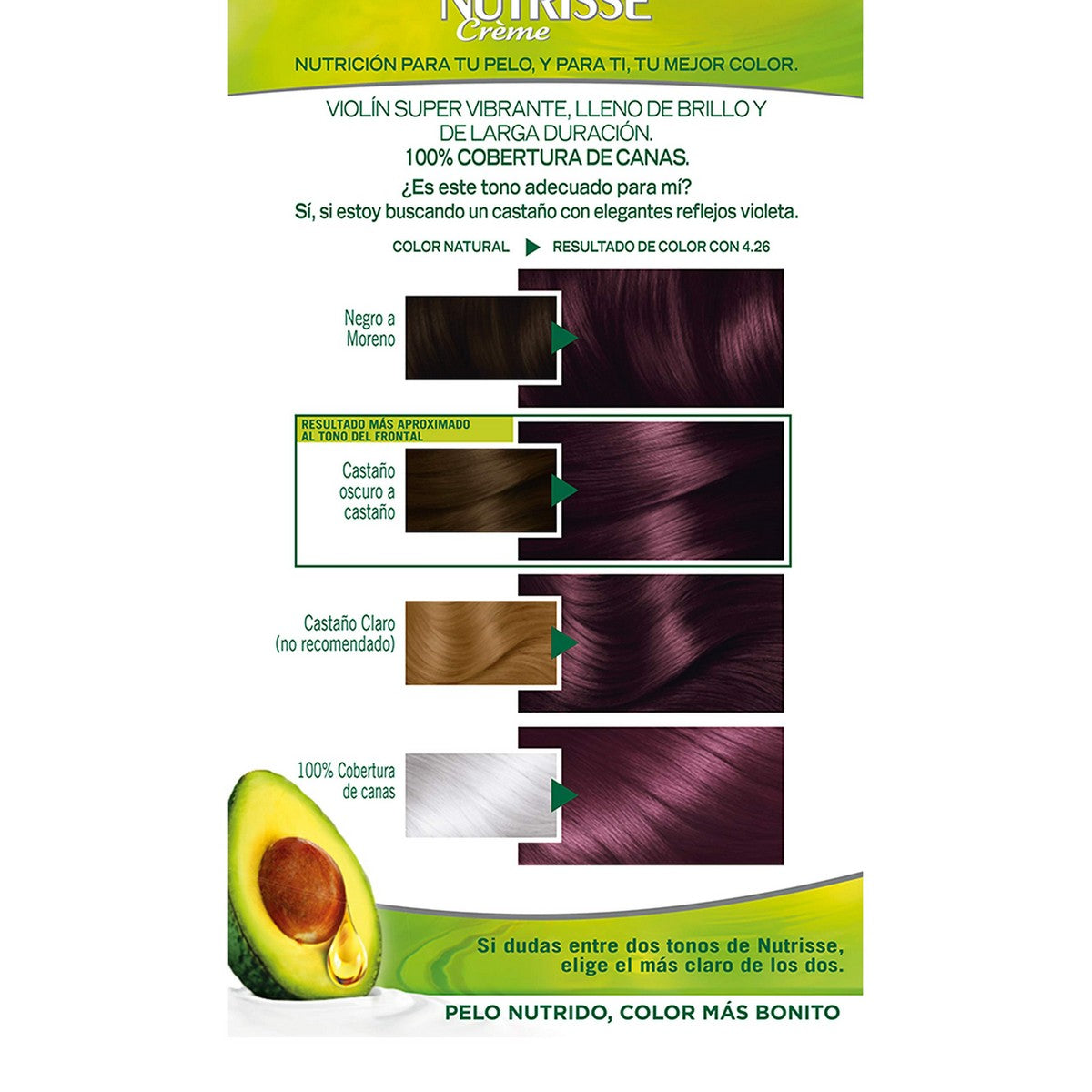 Permanent Dye Garnier Nutrisse Nº 4,26 Nº 4,26-Cassis 1 U (3 Units)-5