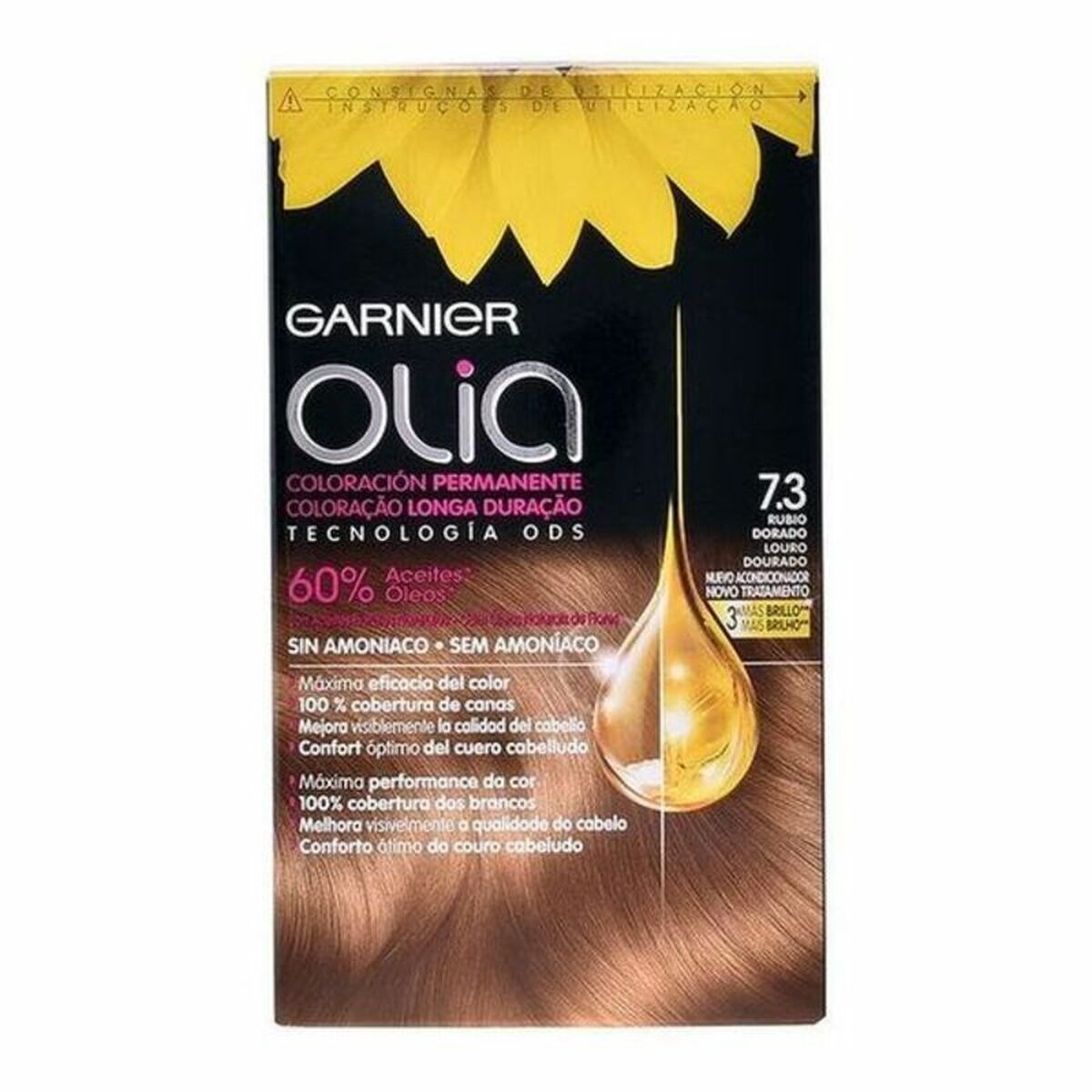 Dye No Ammonia Garnier Olia Golden Dark Blonde Nº 7,3-Golden Dark Blonde Set (1 Unit)-0