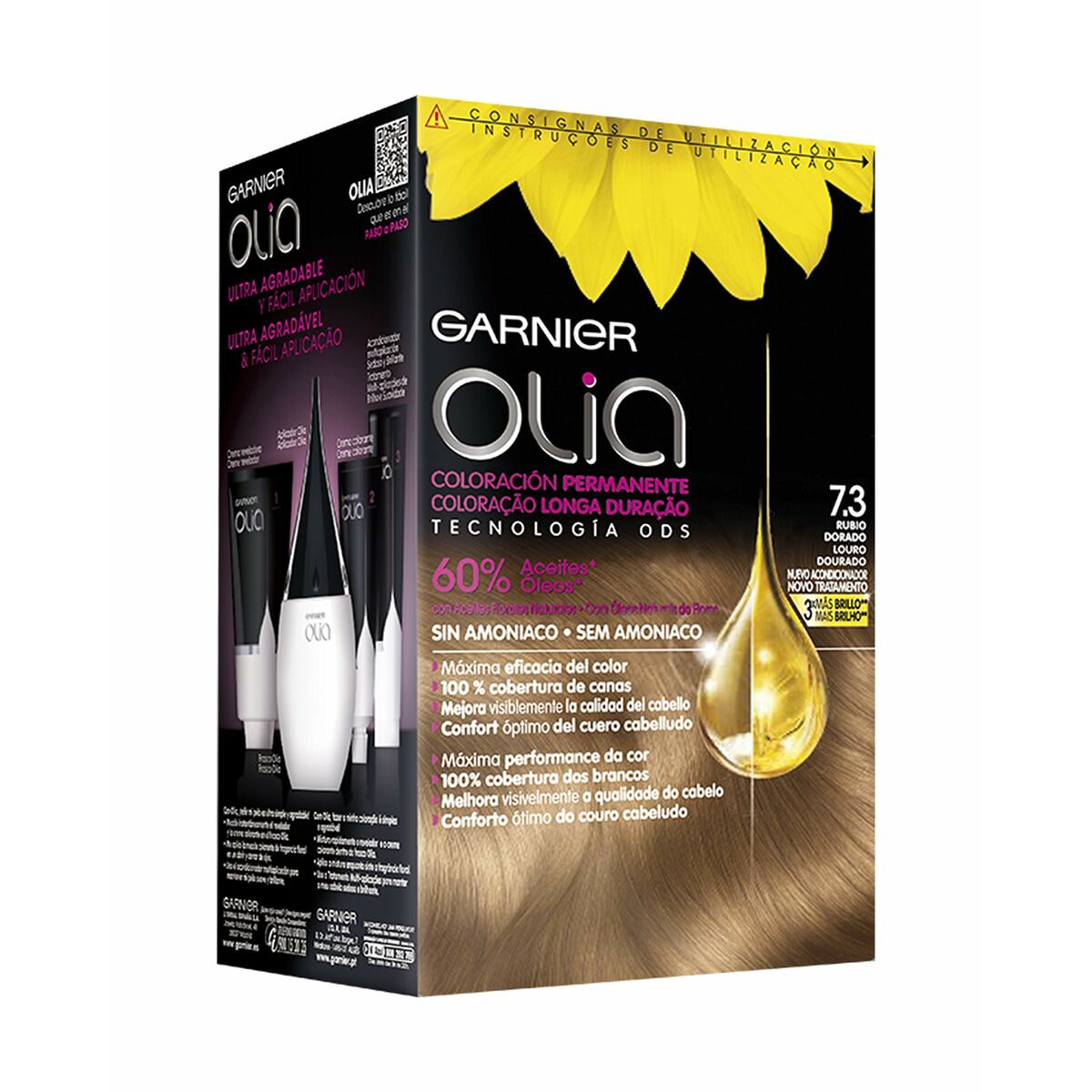 Dye No Ammonia Garnier Olia Golden Dark Blonde Nº 7,3-Golden Dark Blonde Set (1 Unit)-2