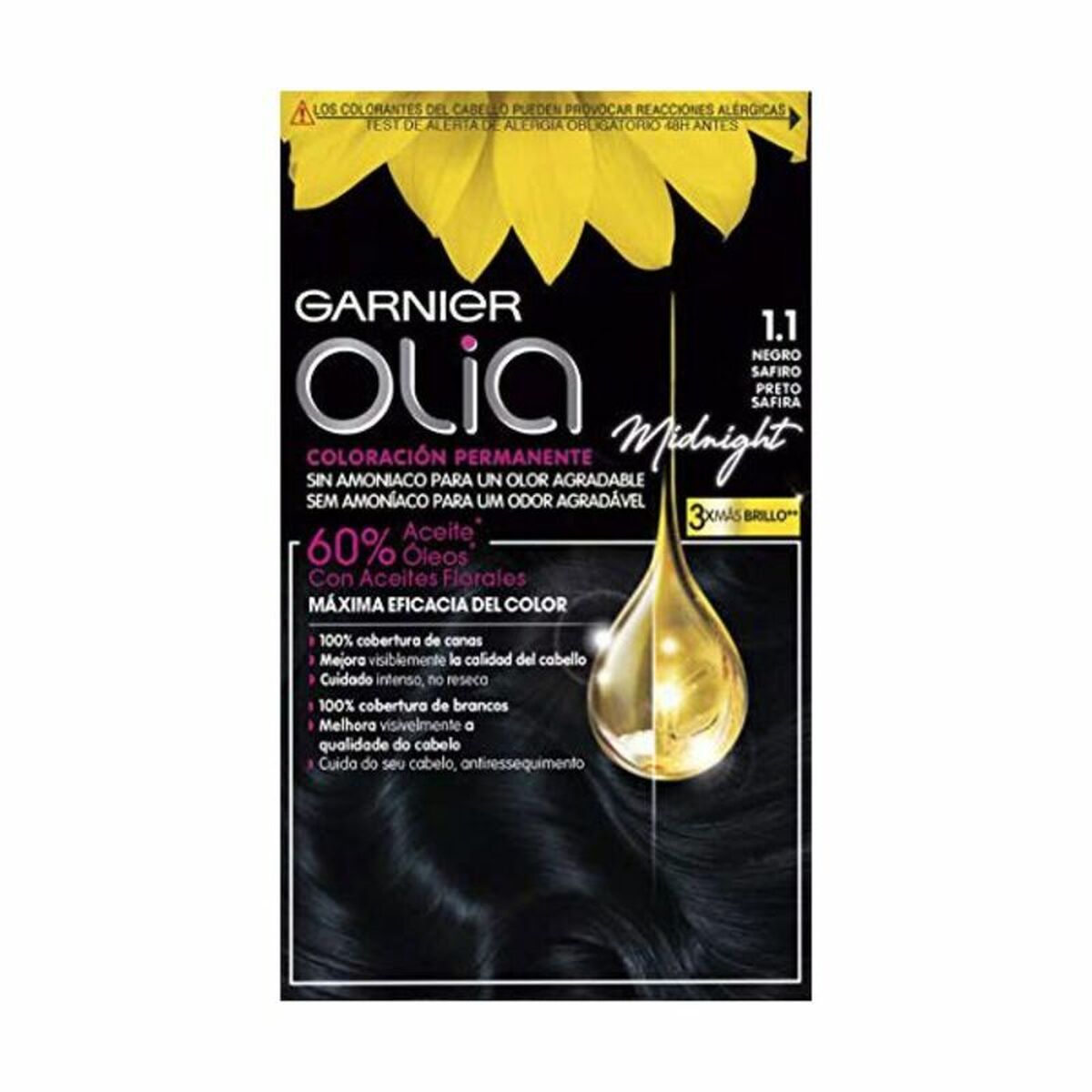 Permanent Dye Garnier Olia Nº 1,10 Black Sapphire (1 Unit)-0