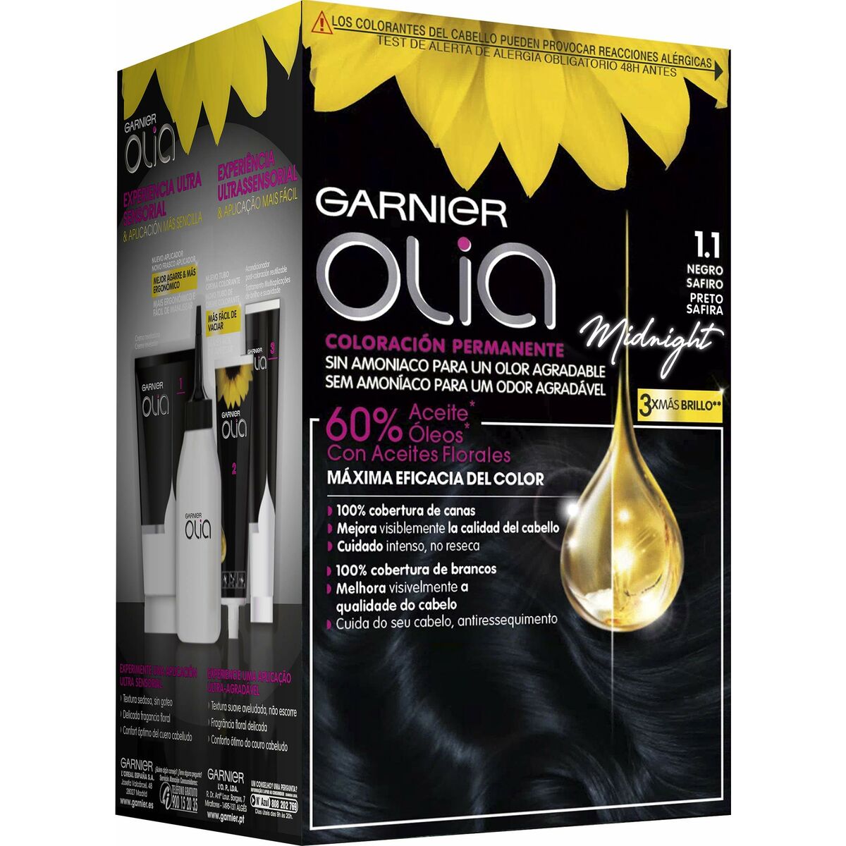 Permanent Dye Garnier Olia Nº 1,10 Black Sapphire (1 Unit)-2