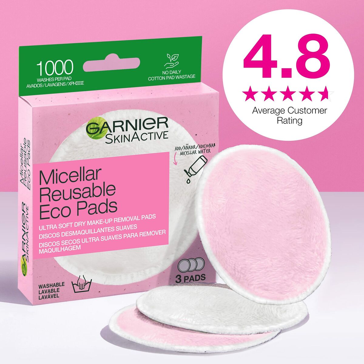 Make-up Remover Pads Garnier Skinactive Washable-2
