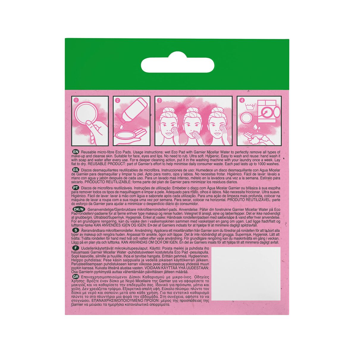 Make-up Remover Pads Garnier Skinactive Washable-4