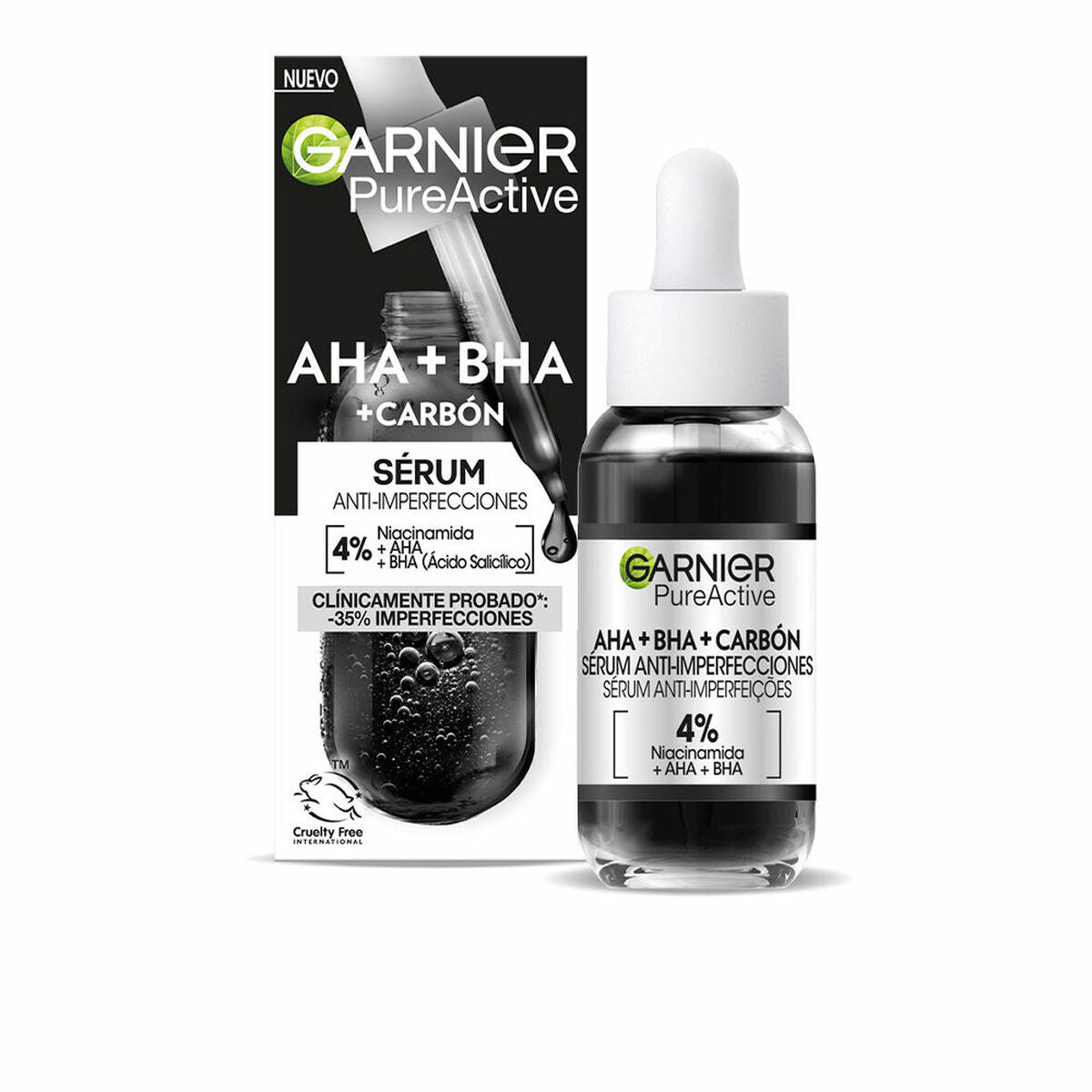 Facial Serum Garnier Pure Active Aha Bha Carbón 30 ml Anti-imperfections-0