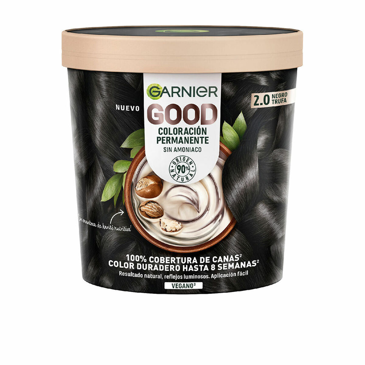 Permanent Dye Garnier Good Black Nº 2.0 217 ml (1 Unit)-0