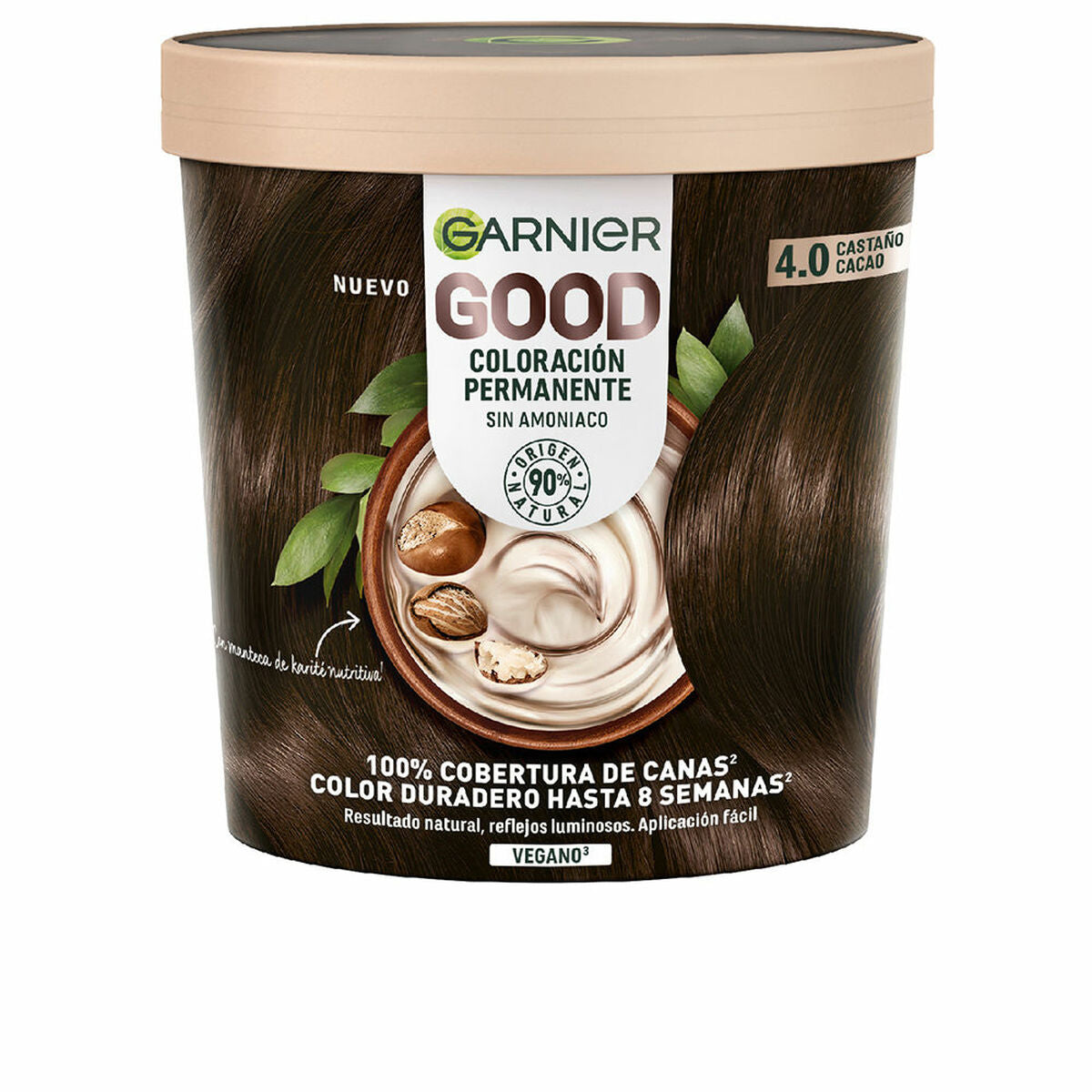 Permanent Dye Garnier Good Cocoa Brown Nº 4.0 Nº 4.0 Castano Cacao 217 ml (1 Unit)-0