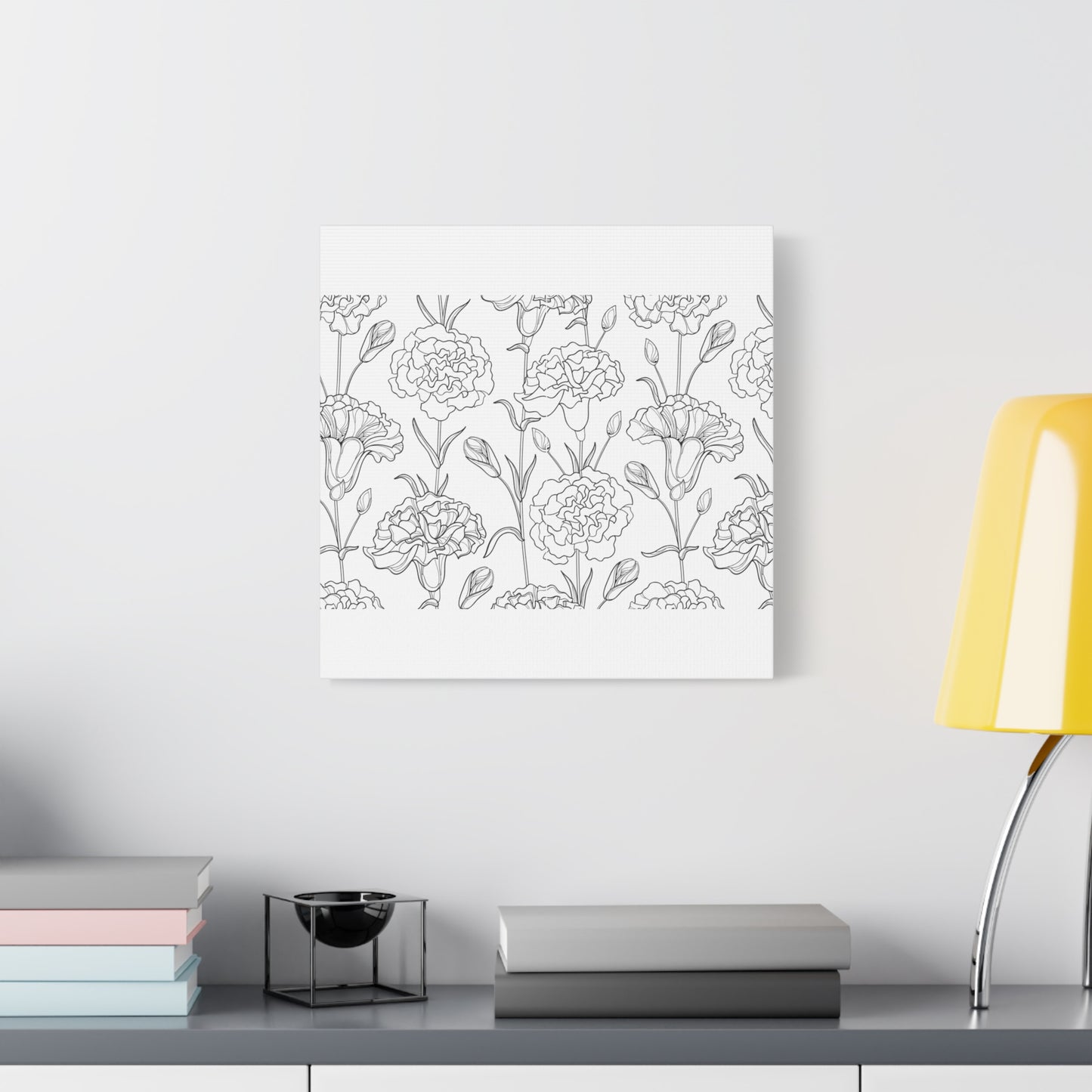 Floral Canvas Art, Stretched Wall Decor, Home Gift, Botanical Print, Modern Design, Matte Finish